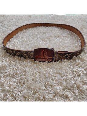 Vintage Men's Leather Faux Snakeskin Belt 44 Hercules Removable Buckle